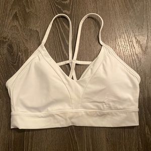 Balance Athletica Vitality Lux strappy white sports bra